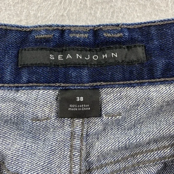 Sean John Jeans Mens 38 Blue Denim Pants Hamilton Relaxed Straight Cotton - Picture 6 of 11